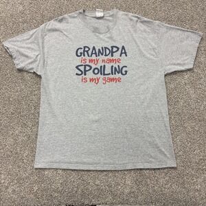 Y2K TSI Sportswear Shirt Mens XL Gray Grandpa Spoiling Is My Game Tee T-Shirt